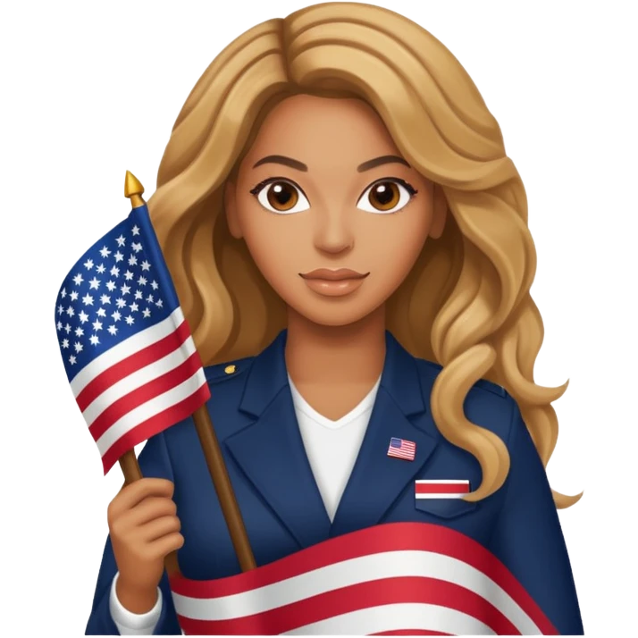 Beyonce with american flag emoji