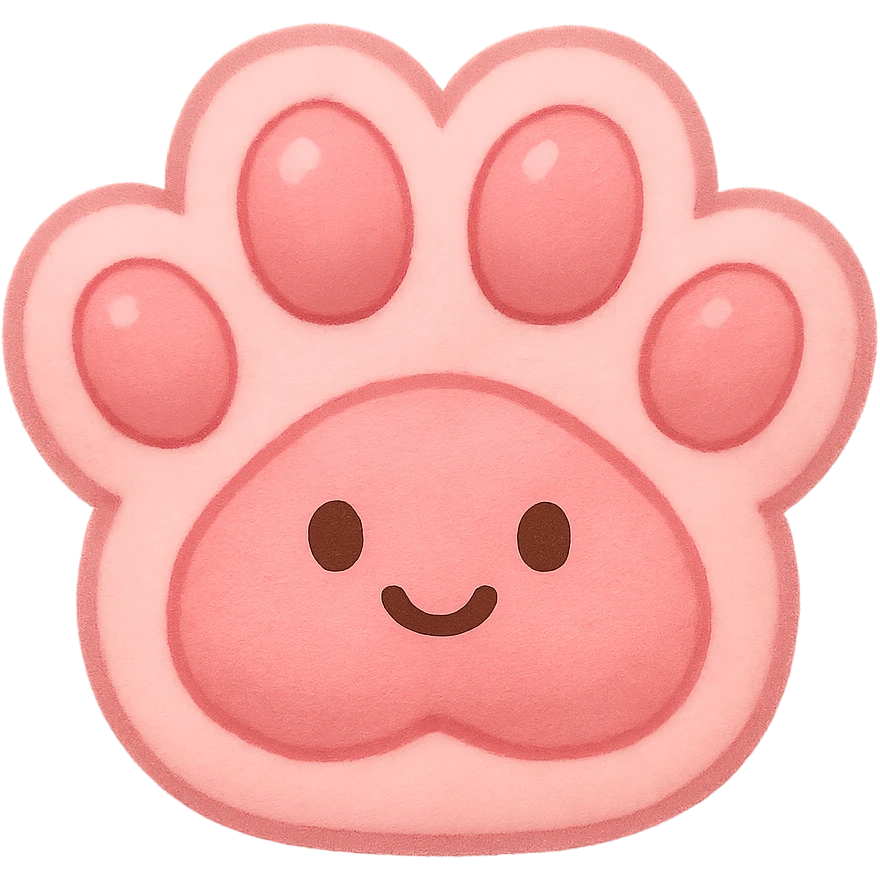 a cute and friendly pink paw print emoji emoji