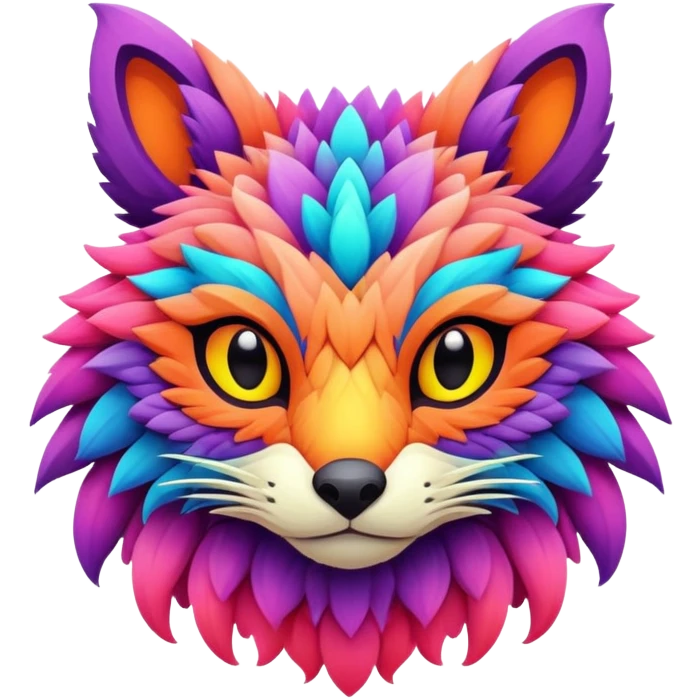 lush warm-colored modern colorful neon-colored Fakémon-Trico-creature emoji