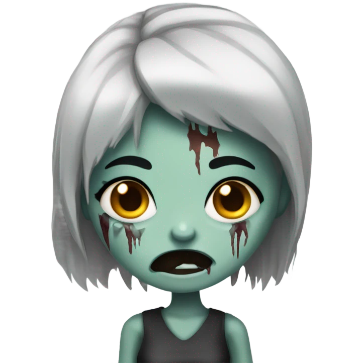 zombie girl with black hair emoji