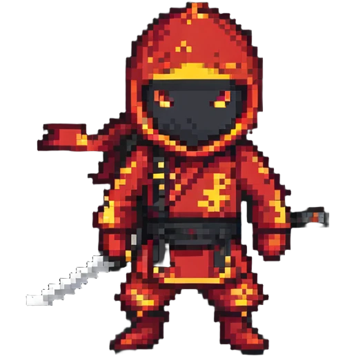 Red ninja with fire elements emoji