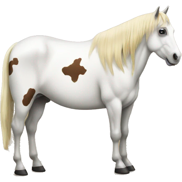 Horse on cow emoji