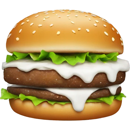 Burger with white cream splatter emoji