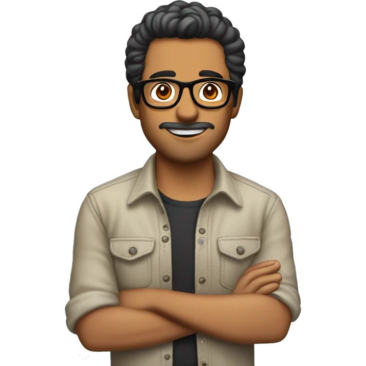 chico e 20 años, latino, sin barba y con lentes emoji