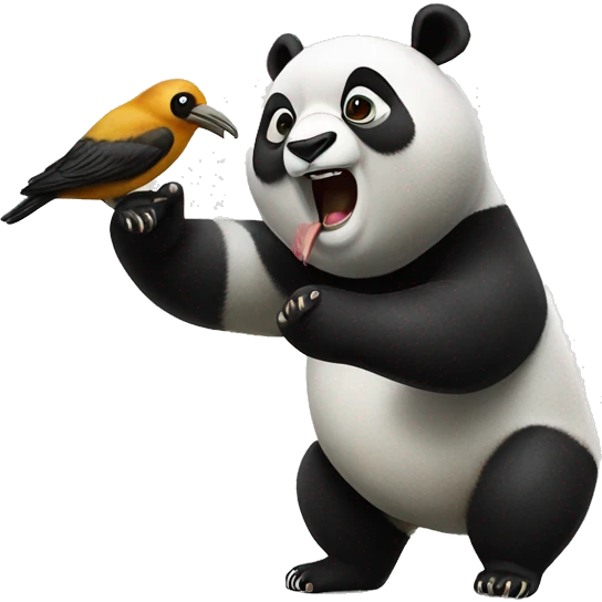 Panda slapping a bird in the face emoji