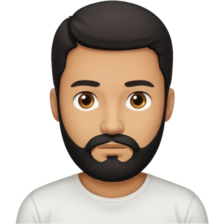 manwith black beard in white t shirt emoji