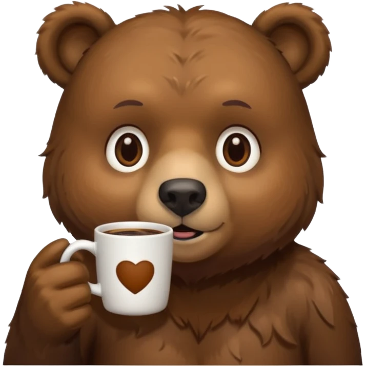 a bear drinking coffee emoji