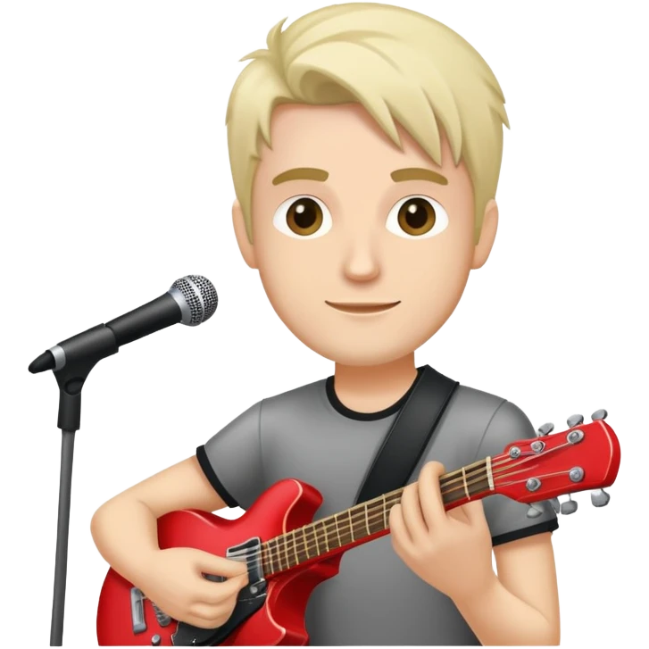 Happy Rock Pop Music Male Musician in his 30s dressed with trendy style emoji