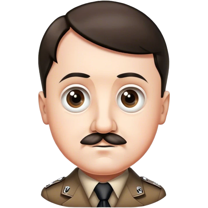 Adolf Hitler, big eyes, cute, light smile emoji