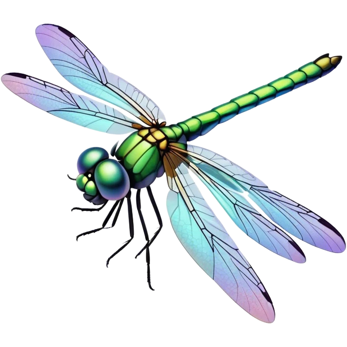 A dragonfly flies over the field. emoji