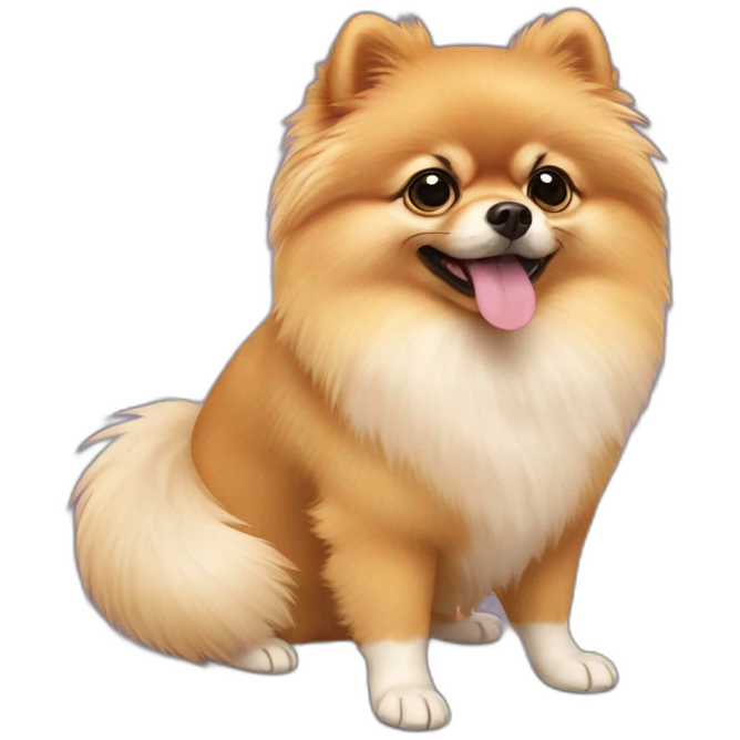 Pomeranian wears socks emoji
