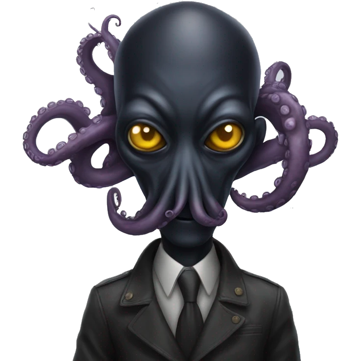 Black Alien Octopus with a man emoji