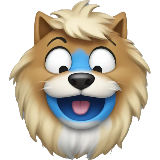 blue kitsunes emote cartoon emoji