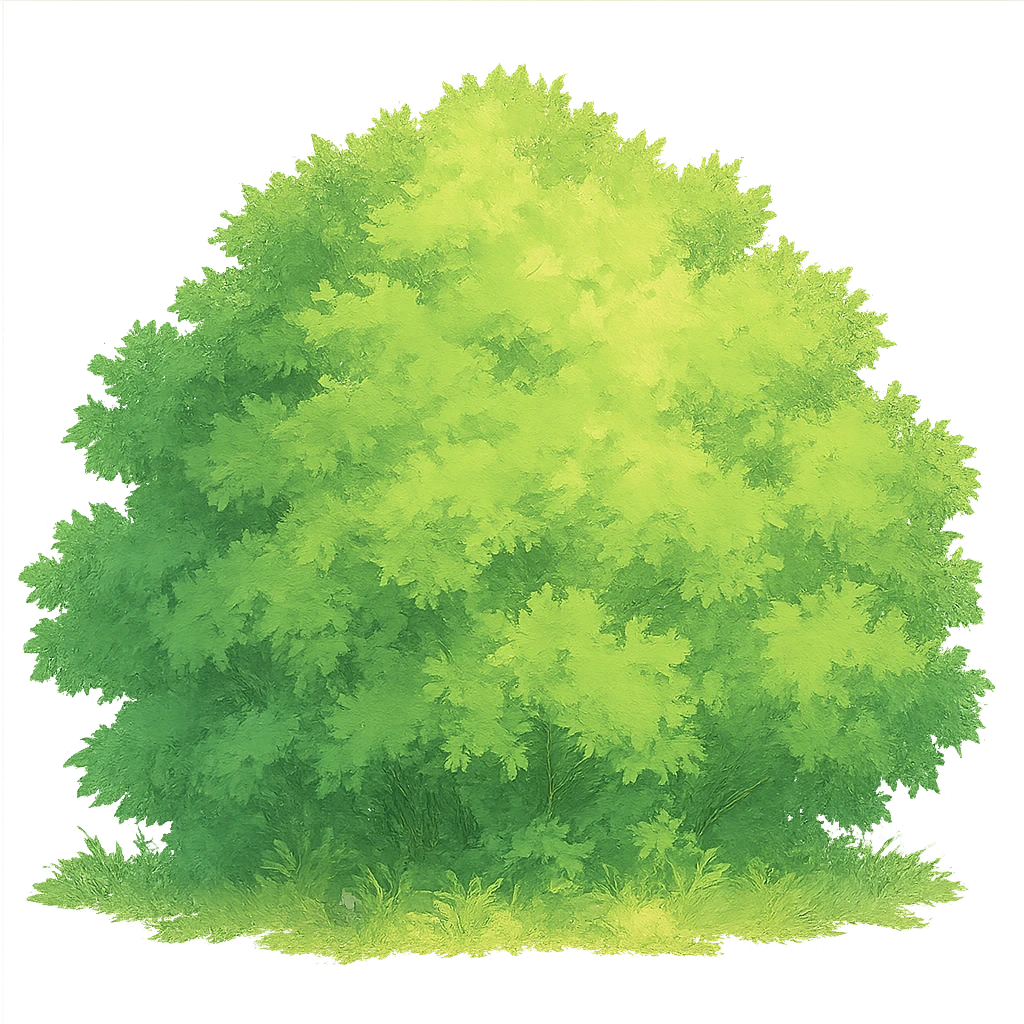 ghibli style lush green bush emoji