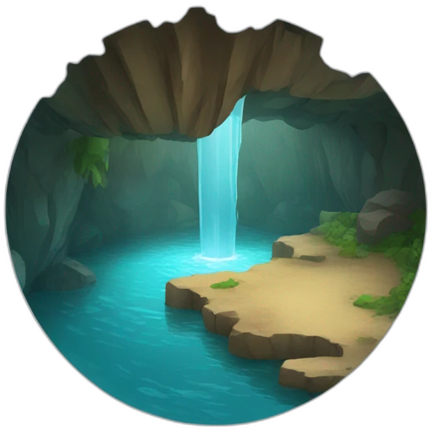 logo with water in a cave emoji