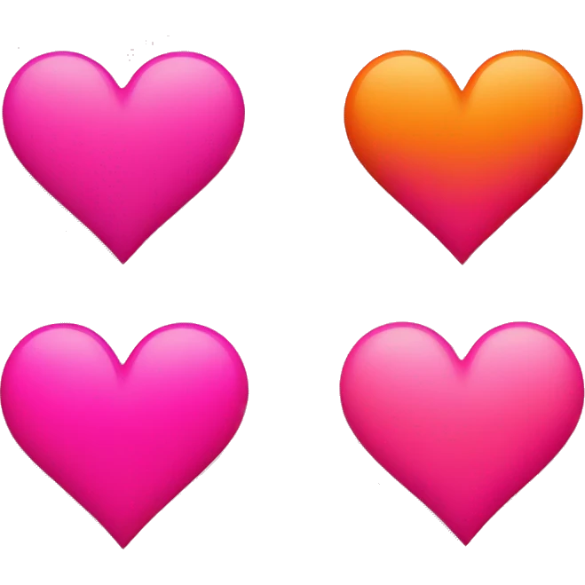 Hot pink and orange colored heart  emoji
