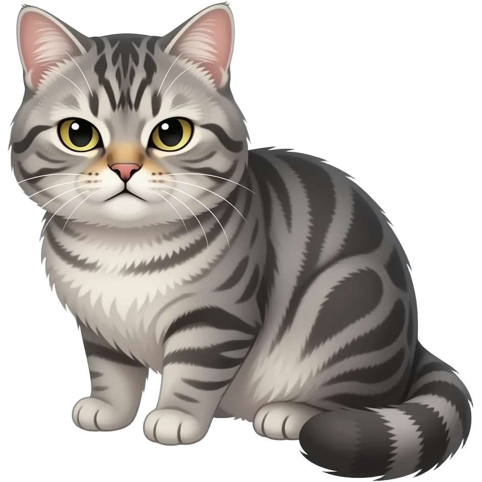 Really floofy gray tabby cat that doesn't give a fuck emoji