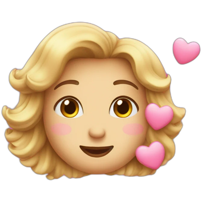 Emoji avec des coeurs qui écoute de la musique  emoji
