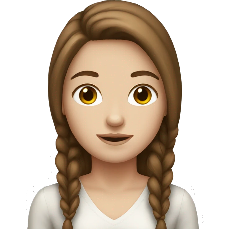 White girl with brown hair emoji