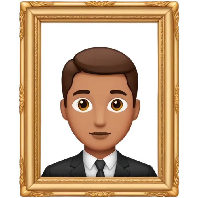 A man's portrait in an elegant picture frame emoji