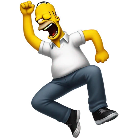 Homer Simpson laughing while dancing emoji