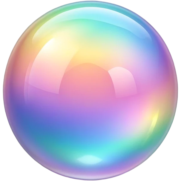 Iridescent pastel Rainbow crystal sphere emoji