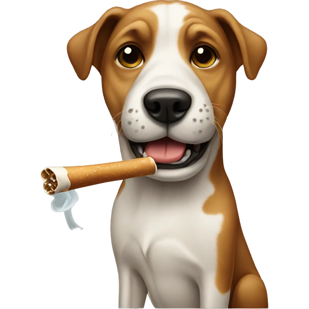 Dog smoking a bone emoji