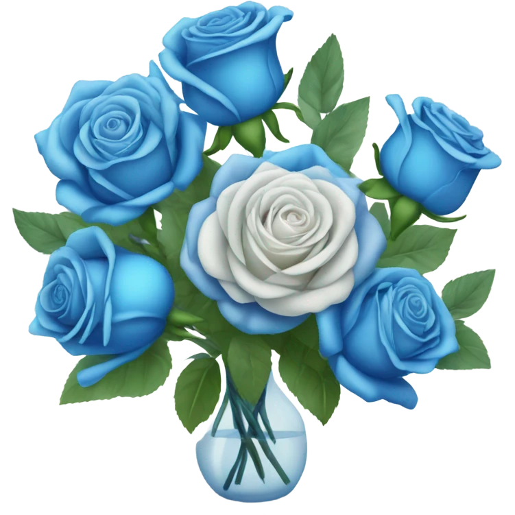 Blue Rose bouquet emoji
