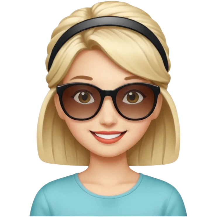 girl with hair style sunglasses on head  emoji