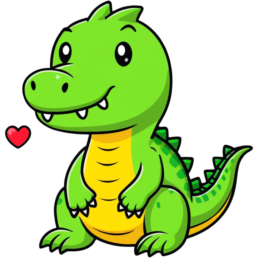 romantic crocodile with heart eyes emoji