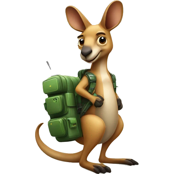 kangaroo with rocket pack emoji