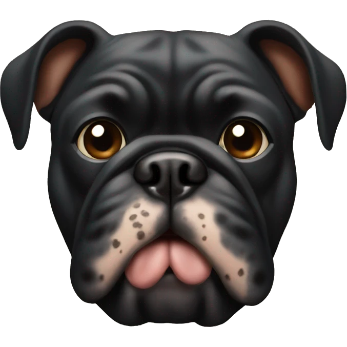 Black  bulldog with brown spots emoji
