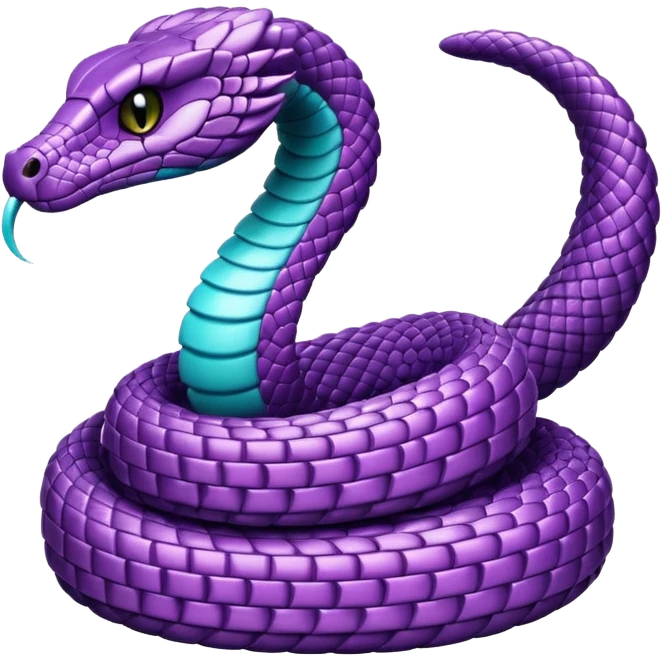 glitter purple and cian cobra emoji