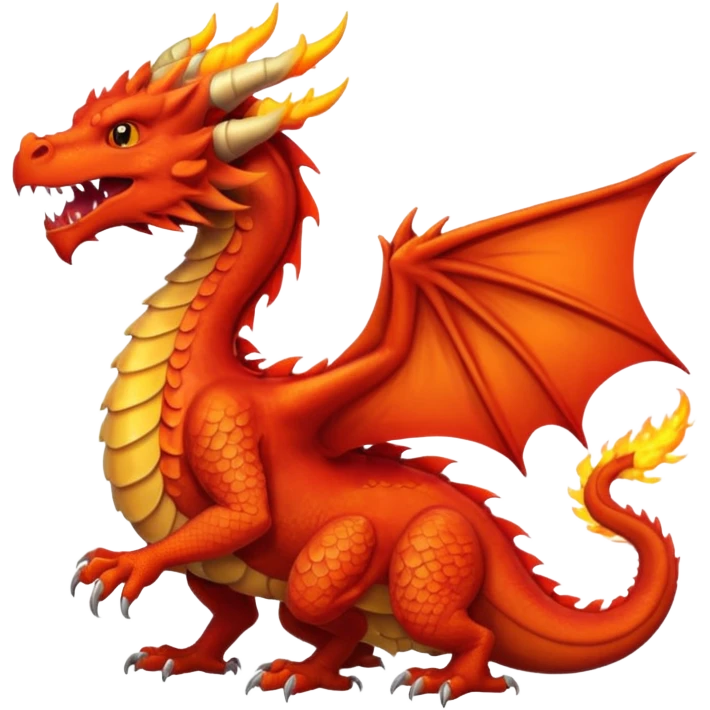 a red wales dragon with breathing fire emoji