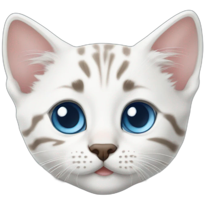 White Bengal kitten blue eyes emoji