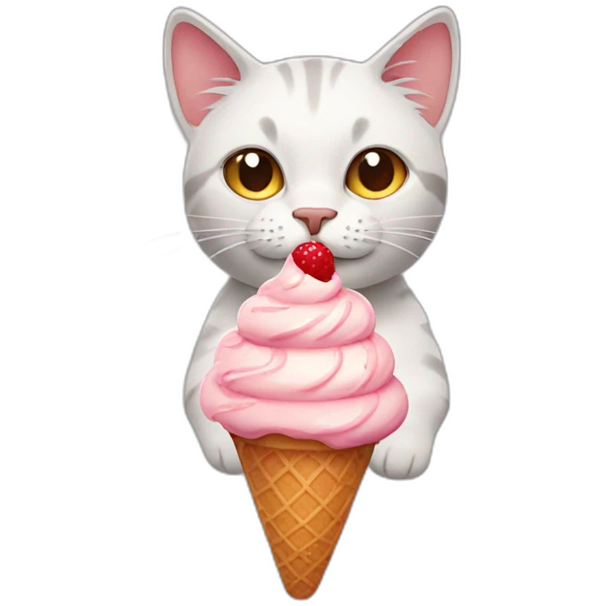 cat with ice cream emoji