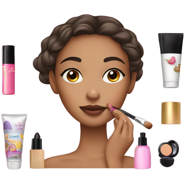 girl doing makeup  emoji