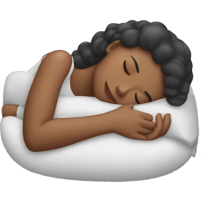 girls sleeping on her arms emoji