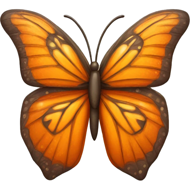 mariposa naranja estilo ios emoji