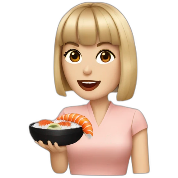 Taylor swift eat sushi emoji