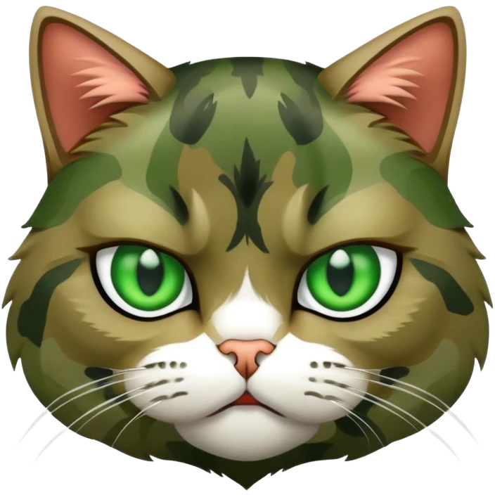 camo angry cat  emoji