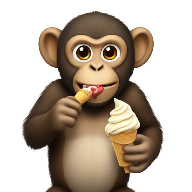 Monkey eating ice cream  emoji