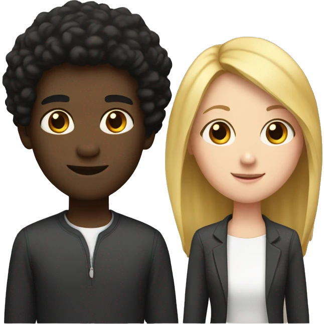 Two black guys one white girl emoji