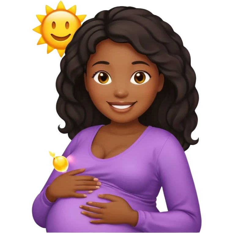 pregnant black woman smiling emoji