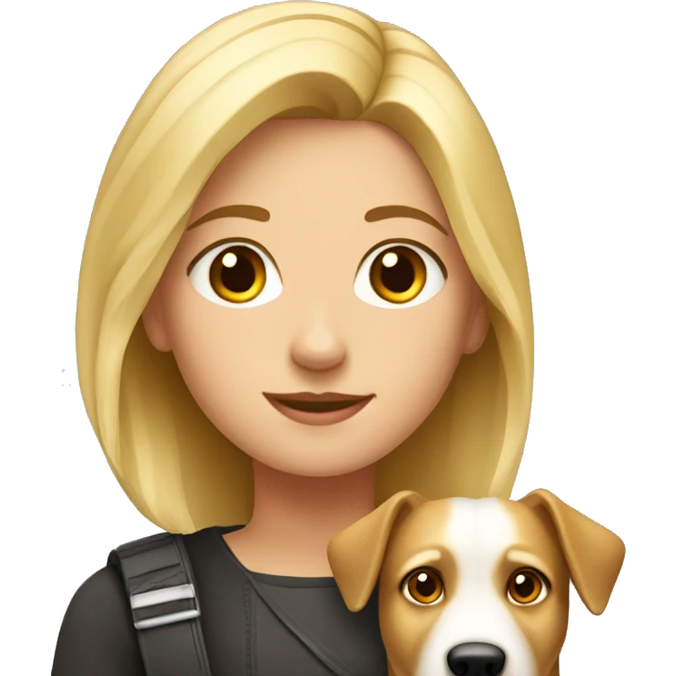 Blond girl with shepard dog  emoji