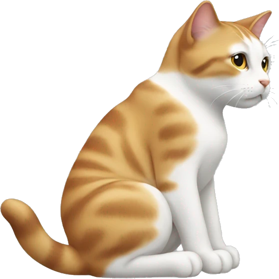 Cat stretching profile view emoji