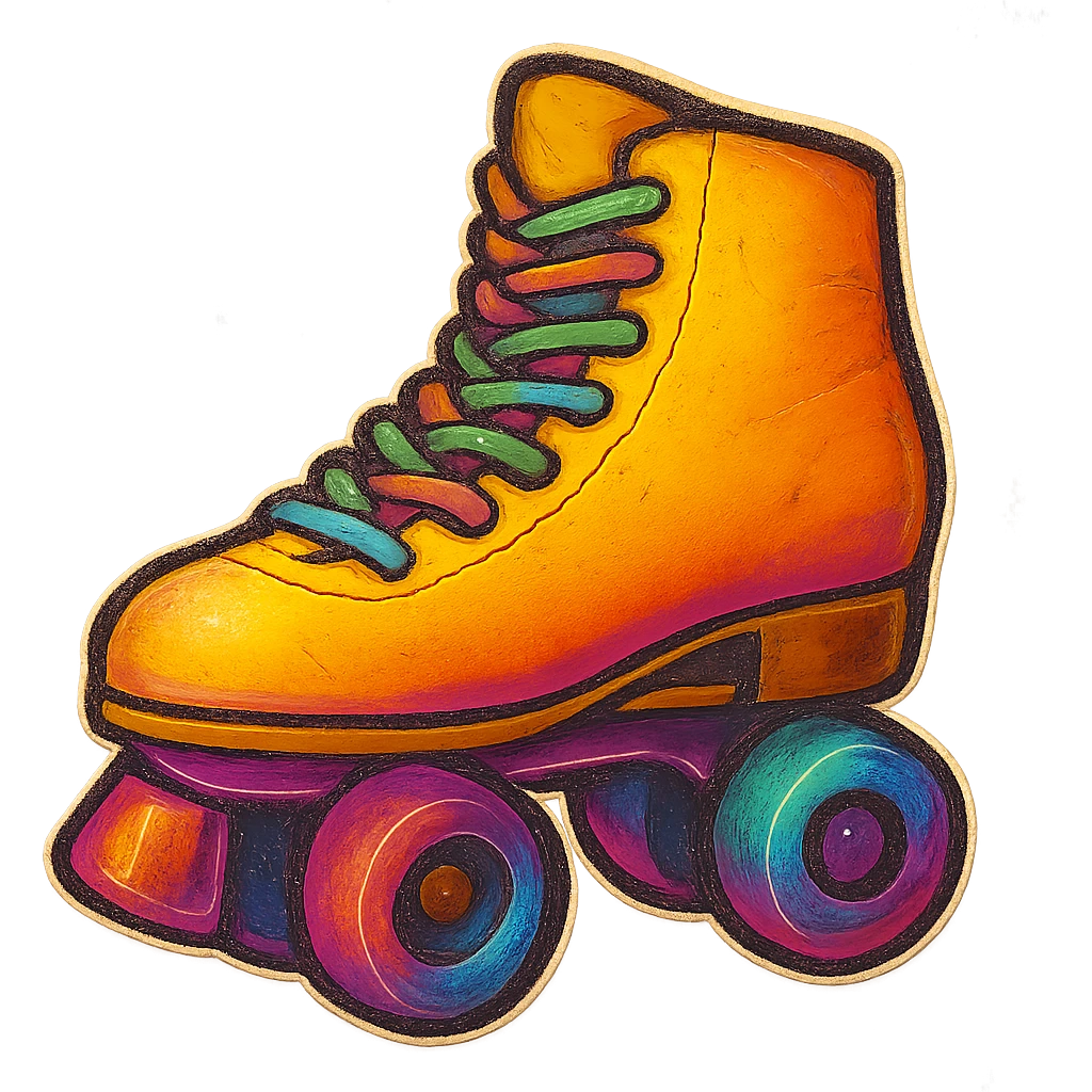 A roller skate with bright laces emoji