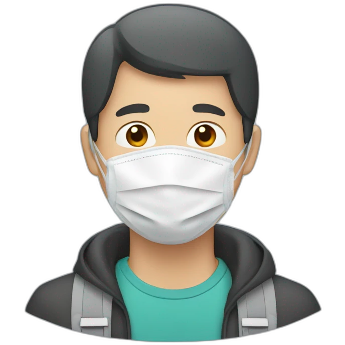 Asian Man with N95 Mask emoji