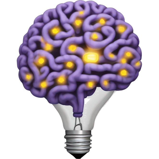 the human brain shaped idea lightbulb emoji