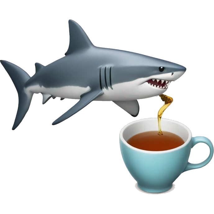 shark with tea emoji